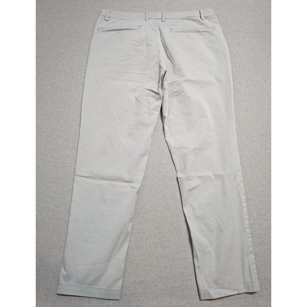 Birddogs Pants Men's Stone 36x32 Cotton Blend Stretch Chino Golf Travel